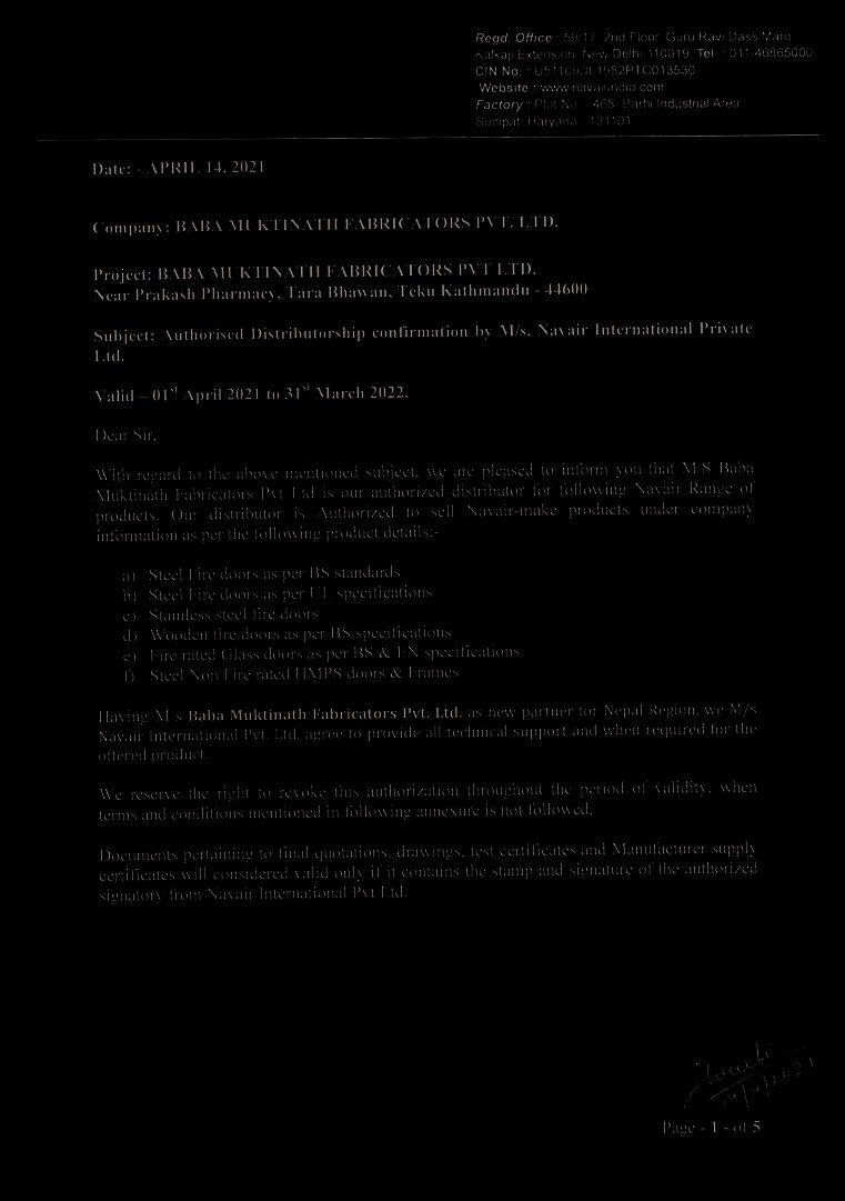 Navair certificate