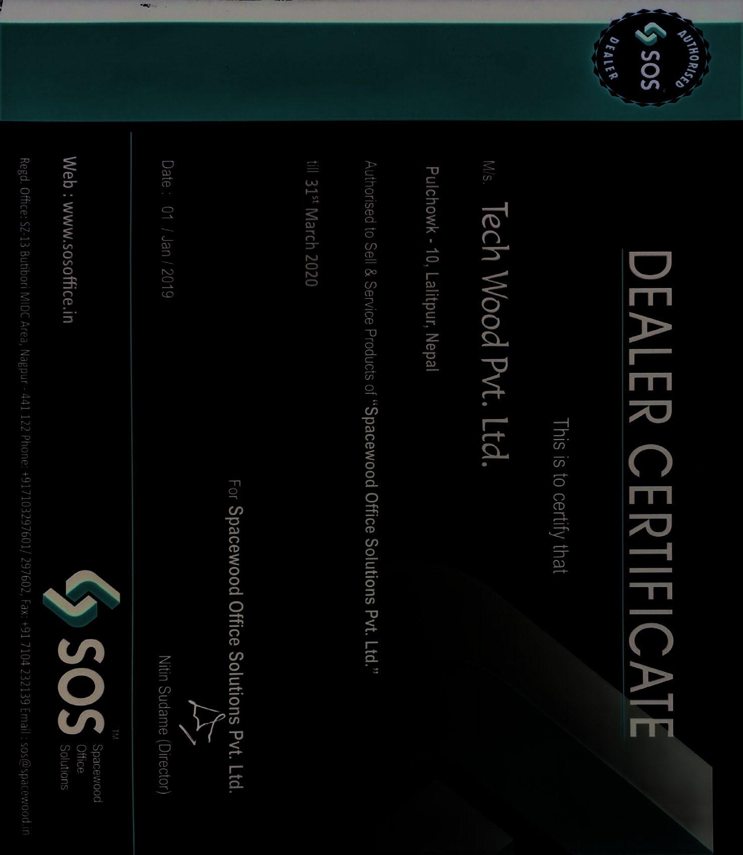 SOS / Spacewood certificate